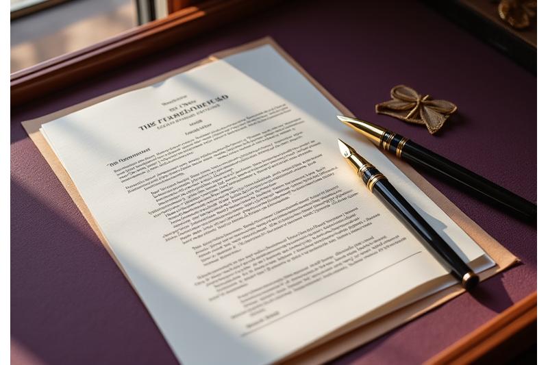 나비 아티산 패션 서비스 계약서와 펜